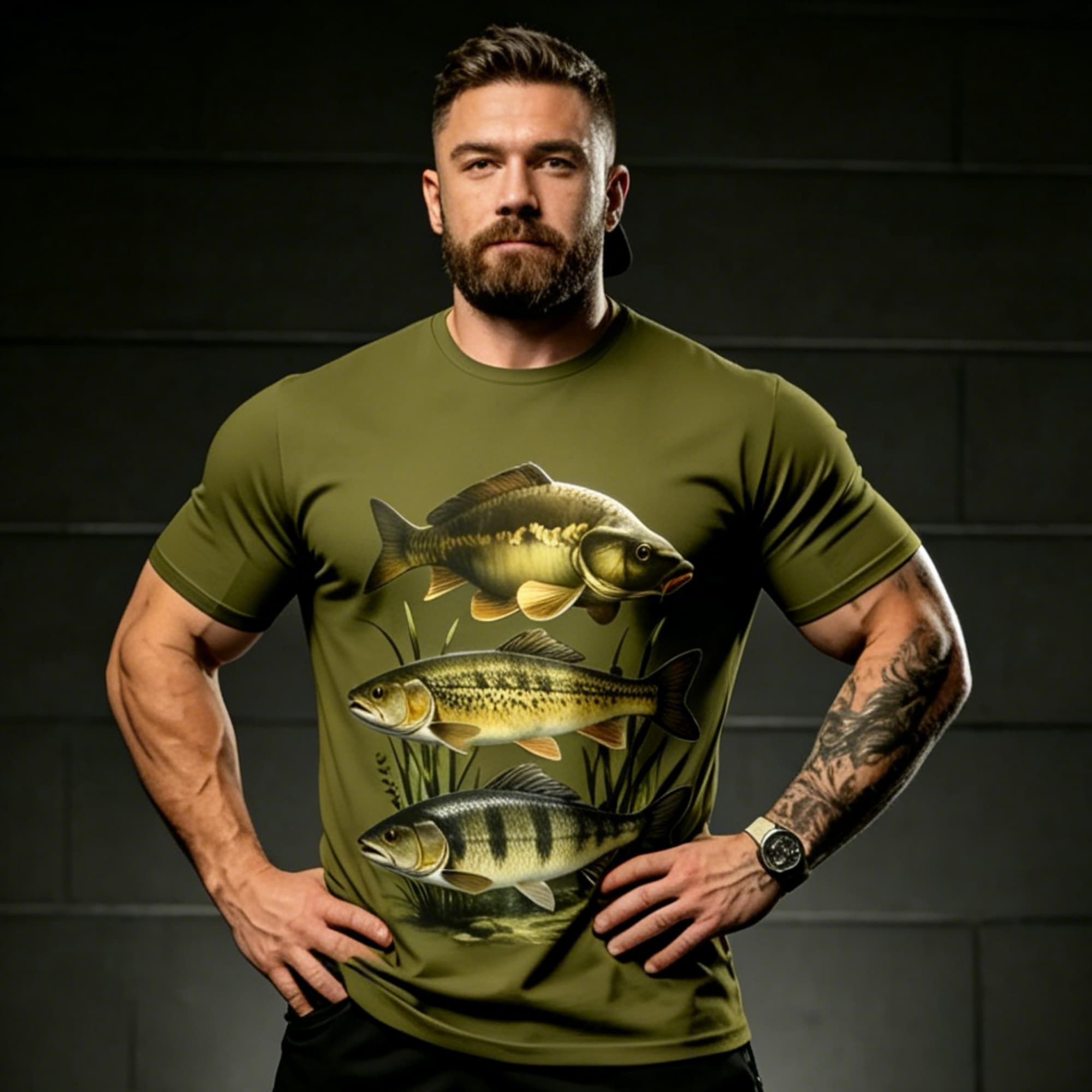 T-shirt da uomo verde militare - Us Aquatic Sports recensione e prezzo